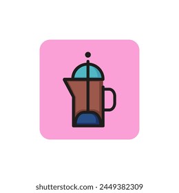 Line icon of coffeepot. Drink, beverage, home coffee. Coffee concept. Can be used for topics like food and drink, unhealthy eating, domestic life