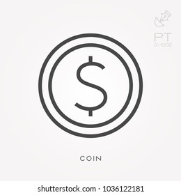 Line icon coin