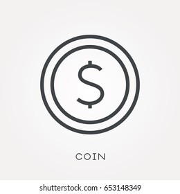 Line icon coin