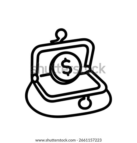line icon coin purse vector on white background
Vector line icon business on white background