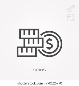 Line icon coins