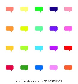 Colección de iconos de línea de burbujas de voz en forma de nubes coloreadas con varios colores brillantes 