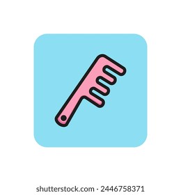 Line icon of comb. Hairdresser, hairstyle, hair care. Hair salon concept. Can be used for topics like beauty, care, grooming