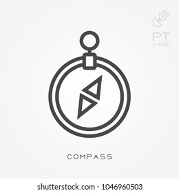 Line icon compass