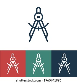 Line icon compasses for drawing