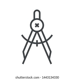 Line icon compasses for drawing. Simple vector illustration with ability to change.