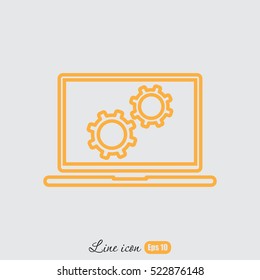 Line icon- computer