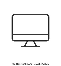 Line icon of a computer monitor. Vector illustration