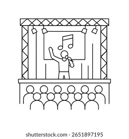 line icon concert vector on white background
Vector icon on white background