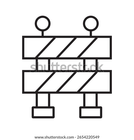 Line icon of a construction site barrier used for safety and area restriction. Editable stroke vector. editable strokes. vector illustration