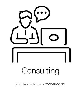 A line icon of consulting 