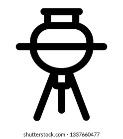 Line icon of conventional cooking, camp food 