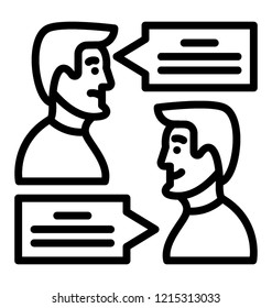 Line icon of a conversation, dialogue concept 