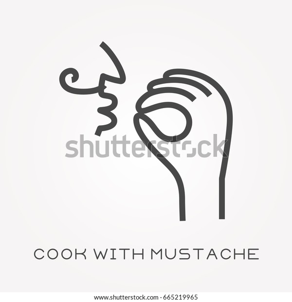 Line icon cook with\
mustache