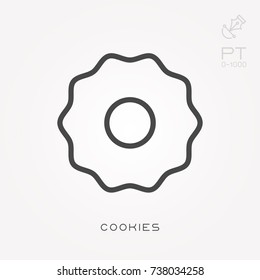 Line icon cookies