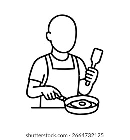line icon cooking breakfast vector on white background
Vector line icon on white background