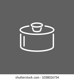 Line icon of cooking pan. Saucepan, cooking, meal. Kitchenware concept. Can be used for topics like dinner, kitchen, housework
