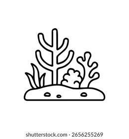 line icon Coral Reef vector on white background
Vector line icon on white background