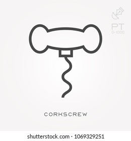 Line icon corkscrew