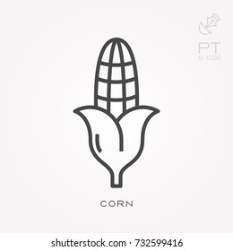 Line icon corn