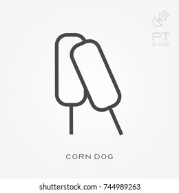 Line icon corn dog