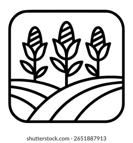 line icon corn field vector on white background
Vector icon on white background