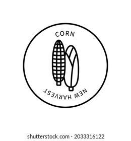 Line Icon Corn In A Simple Style. New Harvest. Vector sign in a simple style isolated on a white background.