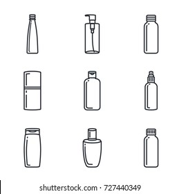 Line Icon Of Cosmetic Bottle Collection. Ideal For Media About Beauty Product.