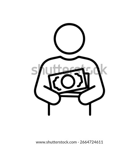 line icon counting money vector on white background
Vector line icon on white background