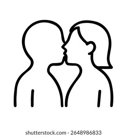 ícone de linha casal beijando no branco fundo vetor
Ícone de vetor no plano de fundo branco