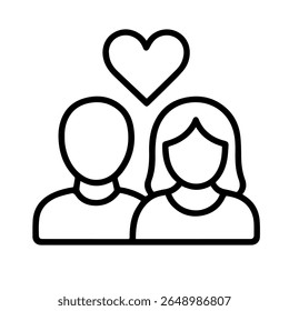 line icon couple in love on white background vector
Vector icon on white background