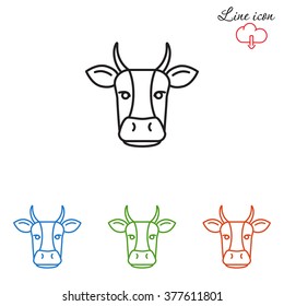 Line icon- cow