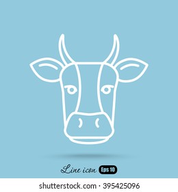 Line icon- cow