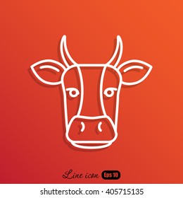 Line icon- cow
