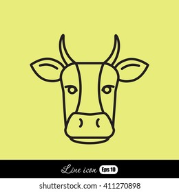 Line icon- cow