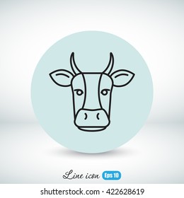 Line icon- cow