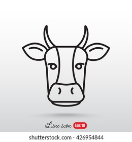 Line icon- cow