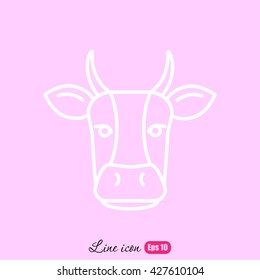Line icon- cow