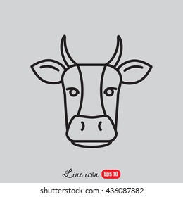 Line icon- cow
