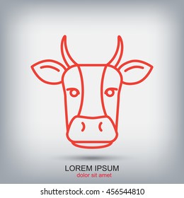 Line icon- cow