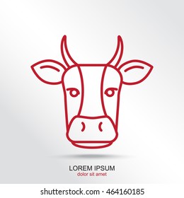 Line icon- cow