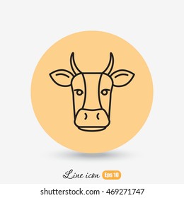 Line icon- cow