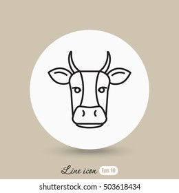 Line icon- cow
