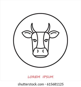 Line icon- cow