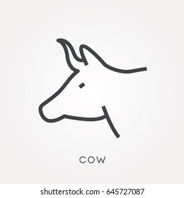 Line icon cow