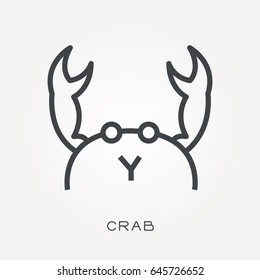 Line icon crab