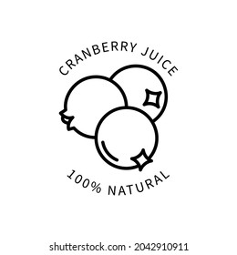 Line Icon Cranberry Juice In Simple Style. Vector sign in a simple style isolated on a white background.