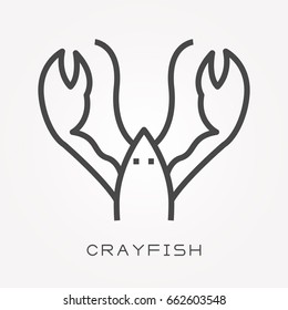 Line icon crayfish