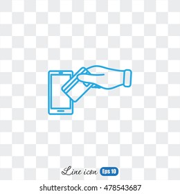 Line icon- credit  card  mobile