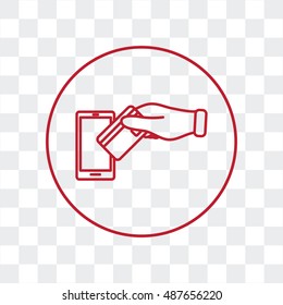 Line icon- credit  card  mobile